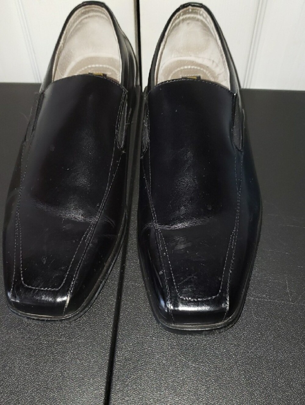 Stacy Adams Black Leather Slip-On Loafers
